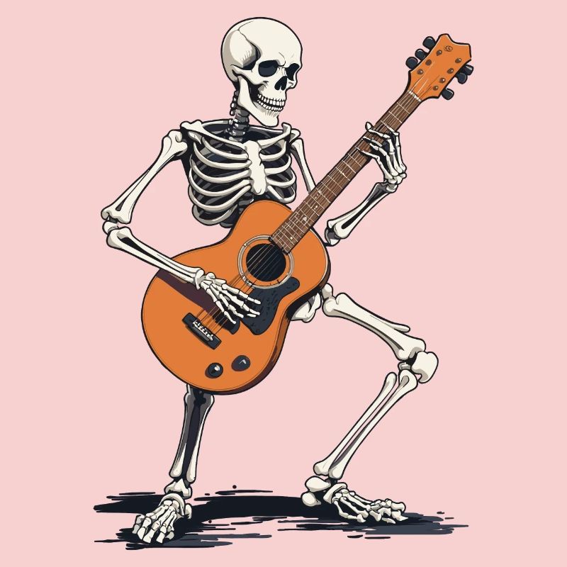 Squelette avec guitare
