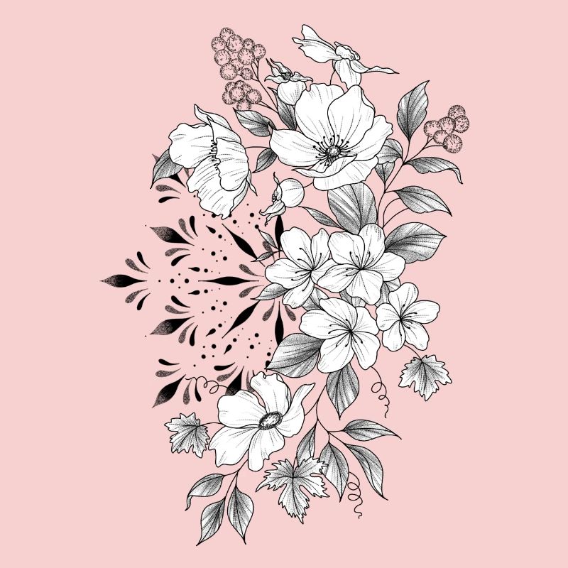 Cherry mandala floral design
