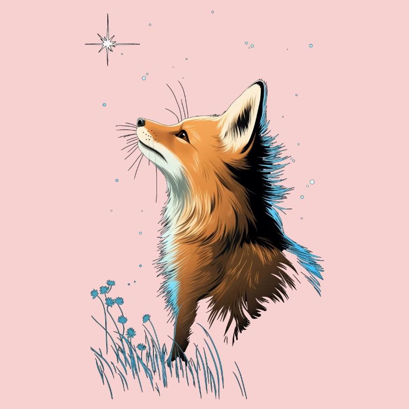 Fuchs mit Sternenhimmel