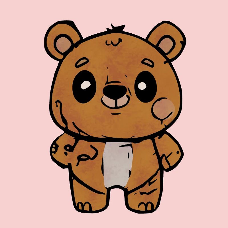 Ours de dessin animé avec une expression amicale