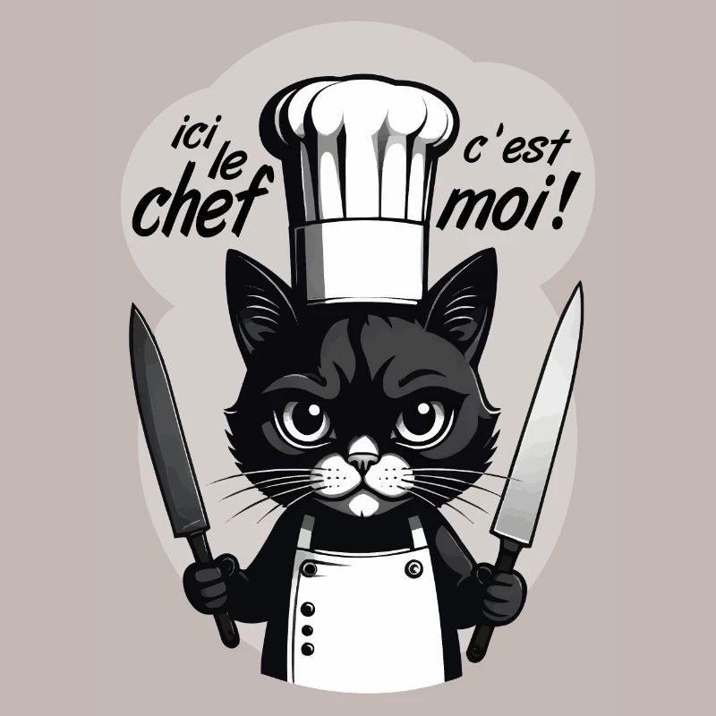 I'm the chef here! Cat Humor Chef Kitchen