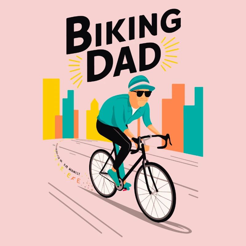 Biking Dad Illustration for Active Dads