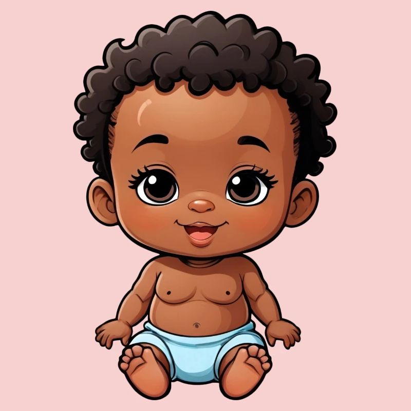 Bébé de dessin animé mignon et heureux