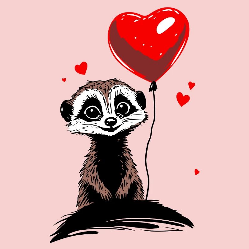 Erdmännchen Herz Luftballon - Heartful Creatures
