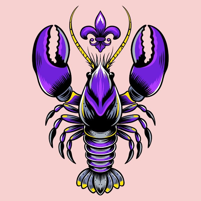 Mardi Gras Languste mit Fleur-de-Lis Design