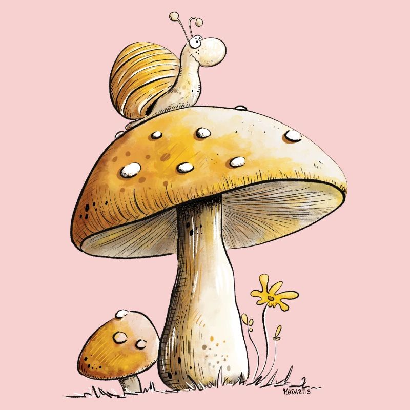 Escargot Sur Champignon Nature Forêt Conte de Fées