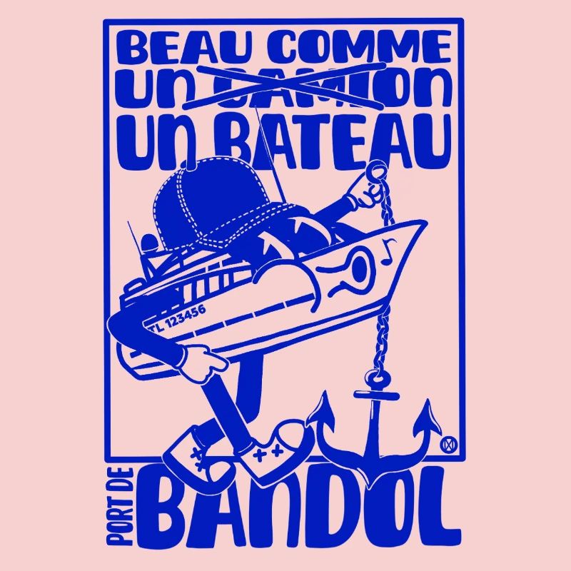 Retro Mittelmeer Bandol Boot Maskottchen