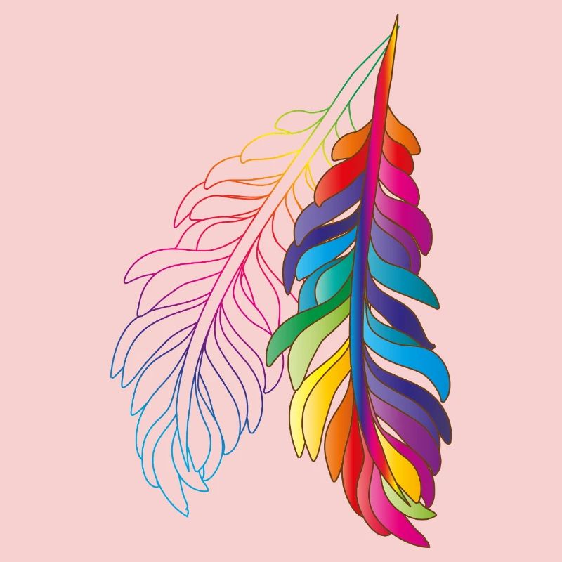 Regenbogenfedern – farbenfrohes Boho-Design
