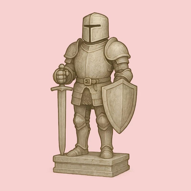 Figurine de samouraï chevaleresque dans le style de la pierre