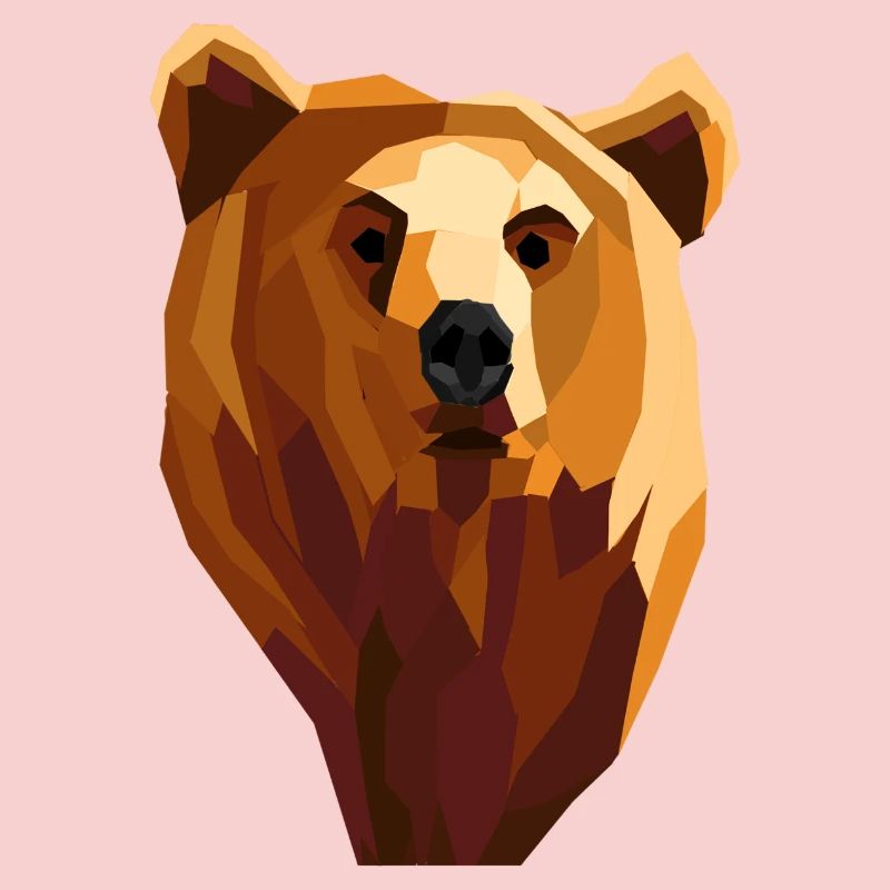 Low poly geometric bear