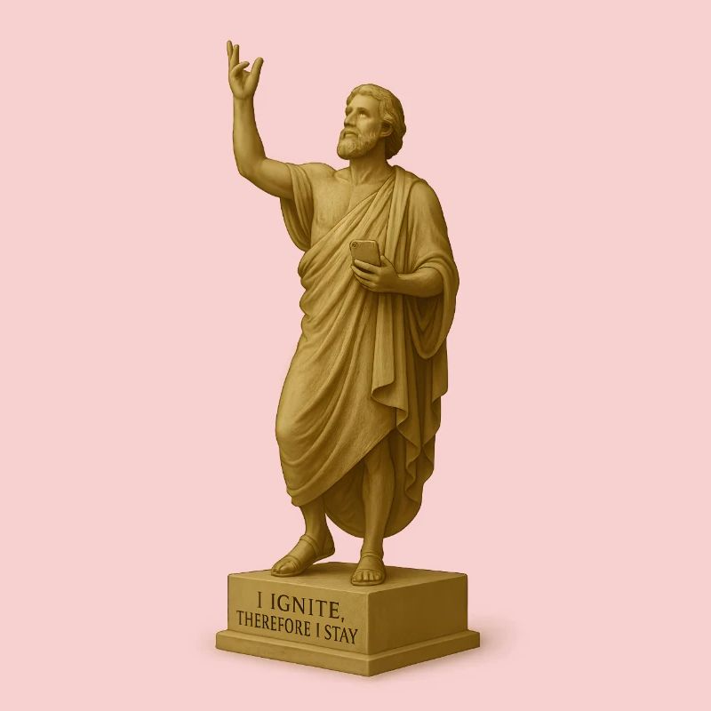 Religious sculpture with message