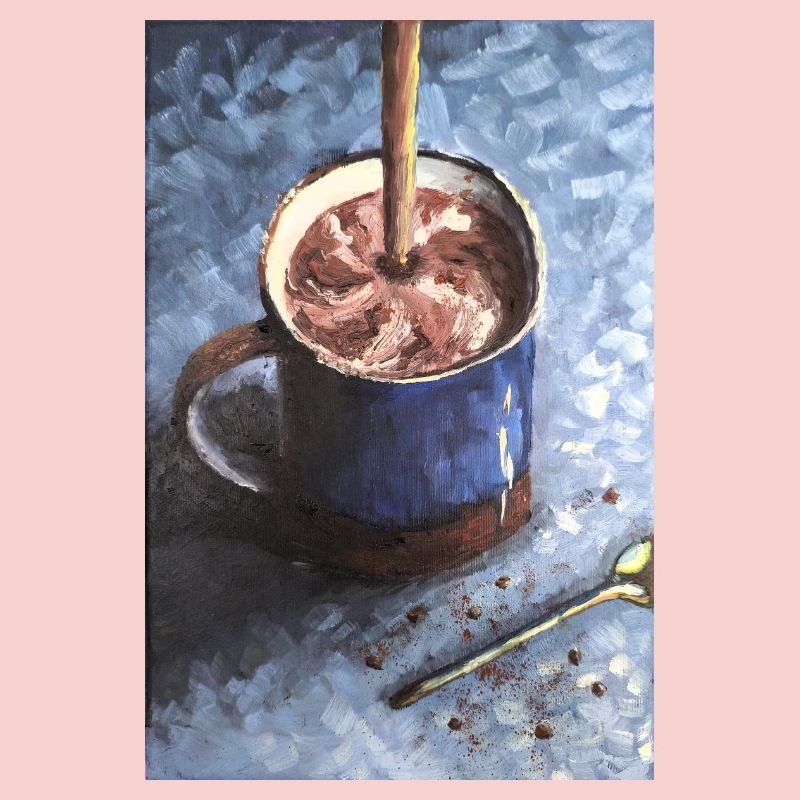Tasse à café Choco avec art du cacao tourbillonnant