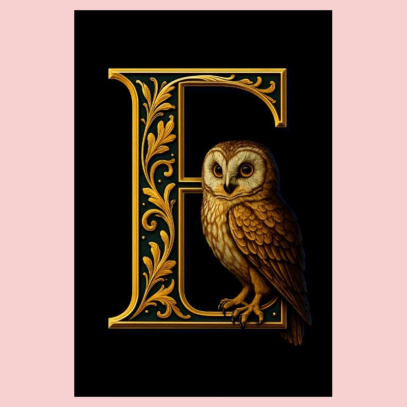 E - Magisches Ornament mit Eule