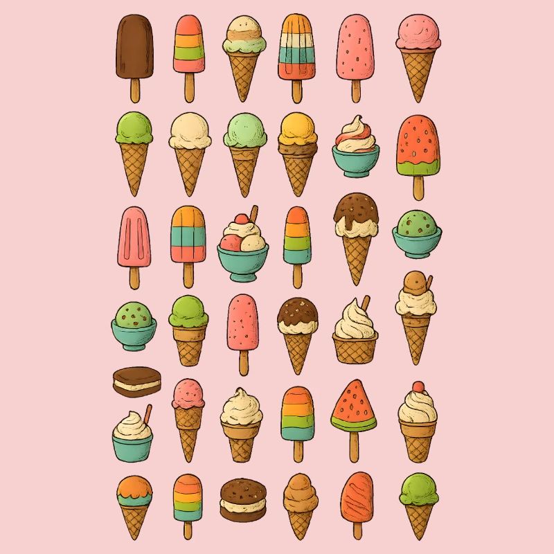 Bunte Eiscreme Vielfalt