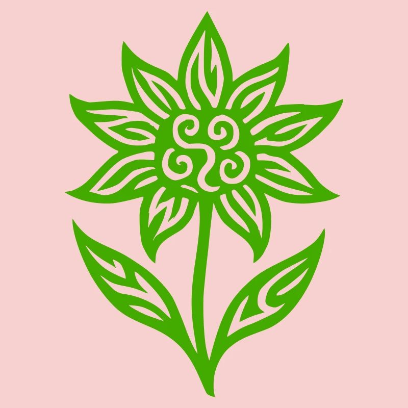 Creative flower with tribal pattern - color variable