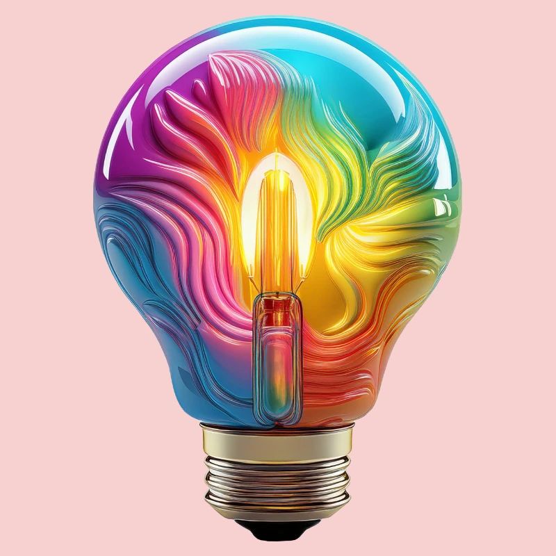Ampoule colorée comme symbole de créativité