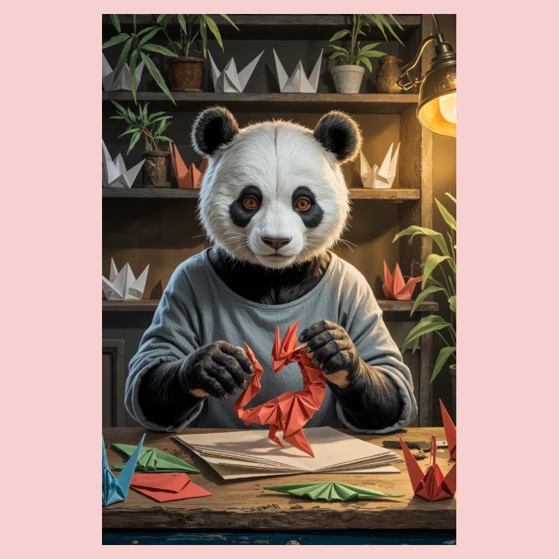 Origami Humanoid Panda