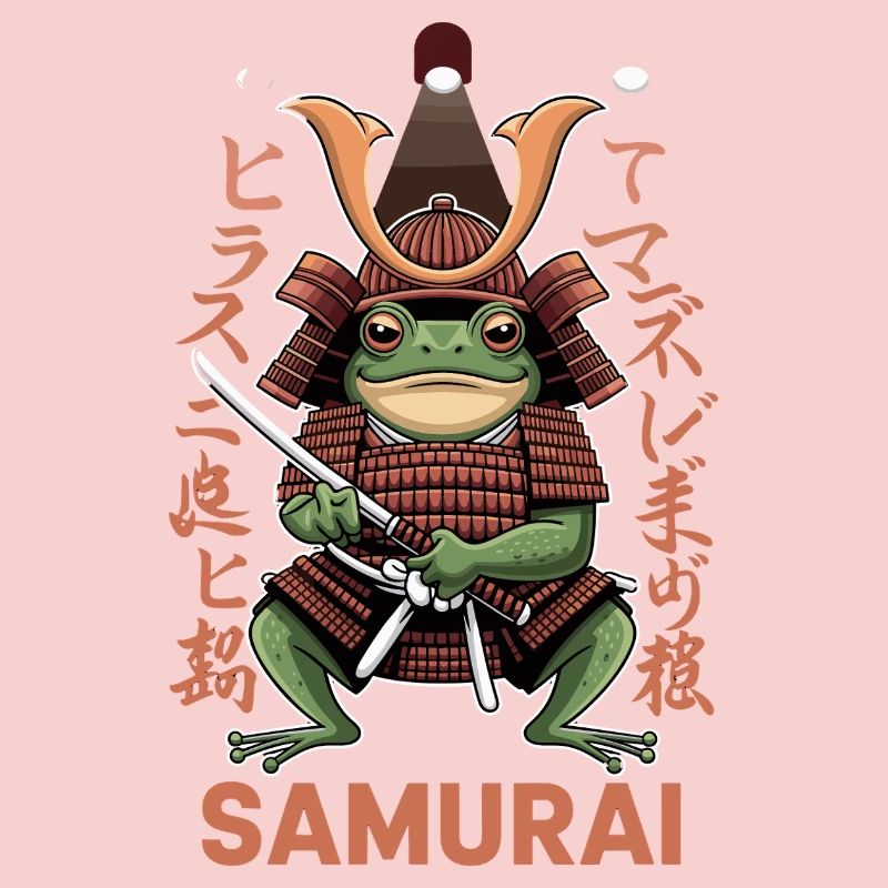 Samurai Frog Warrior Illustration with