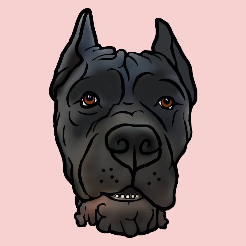 Cane Corso docks head in comic style