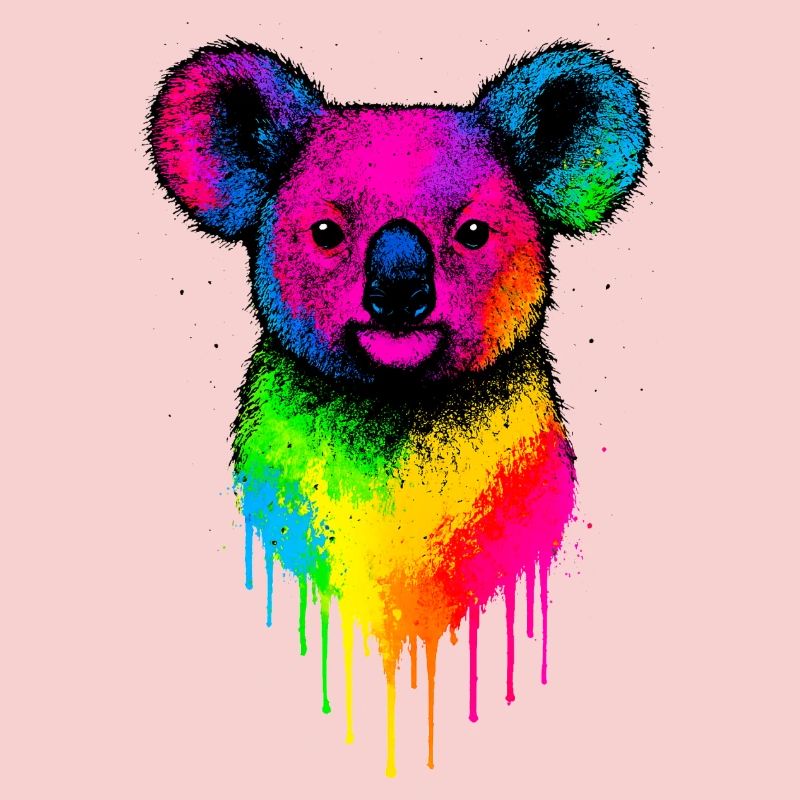 Regenbogen Koala Neon Splatter