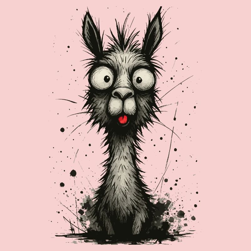 Lama drôle avec langue – éclaboussure de bande dessinée