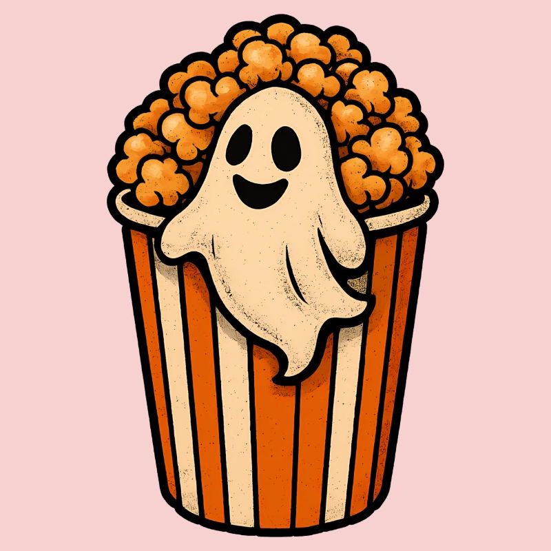 Fantôme de pop-corn dans le pot de pop-corn