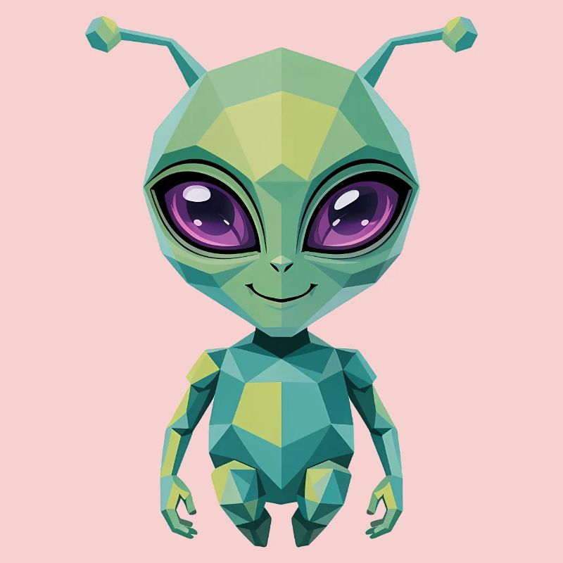 Alien - Cool Low Poly  Logo