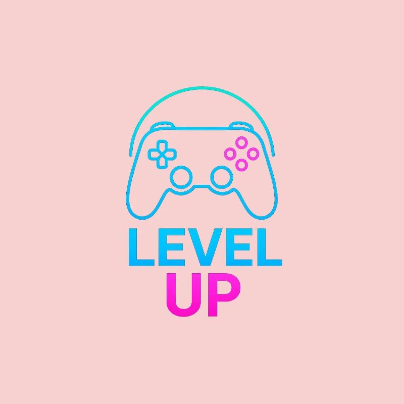 Level Up Neon Controller Graphics