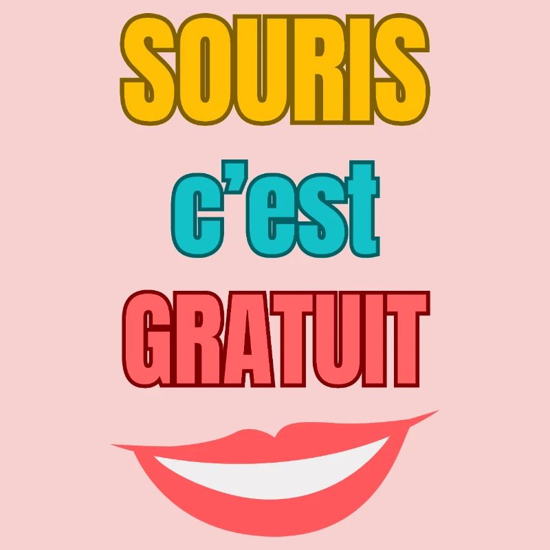 Souris c’est gratuit — typographie colorée
