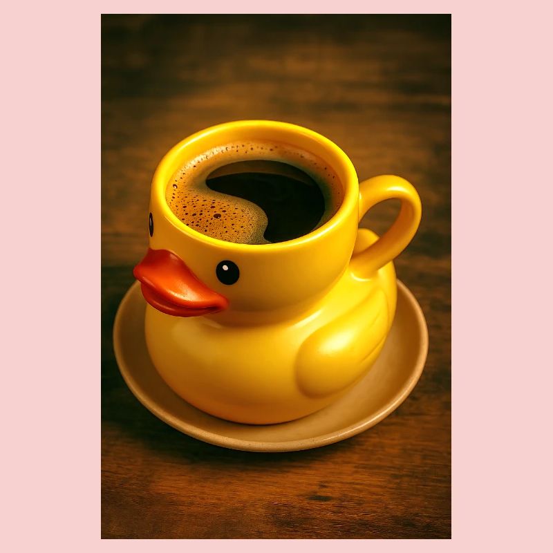 Bath duck as a coffee cup