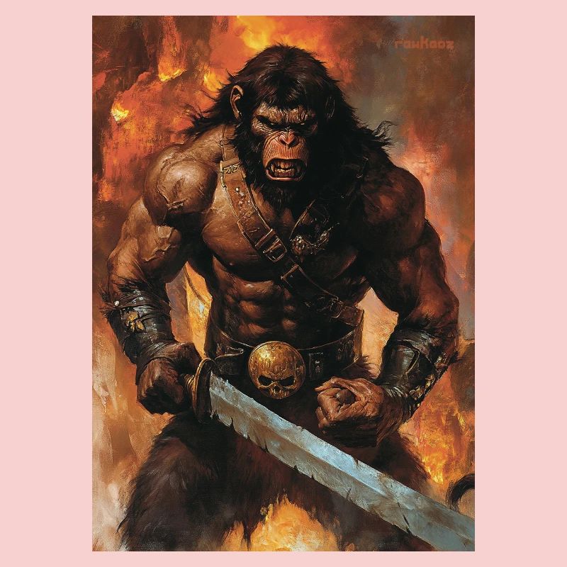 Heavy Metal Monkey with Sword