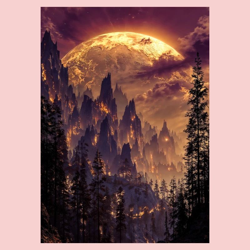 Fiery Summit at Dusk