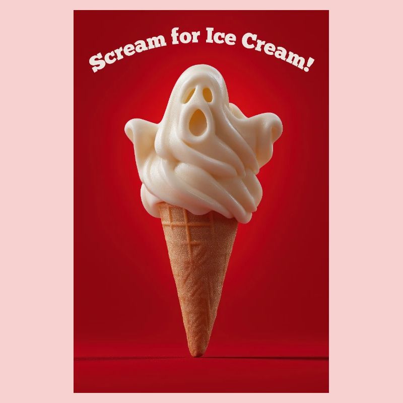 Ghostly Scream IceCream Cone