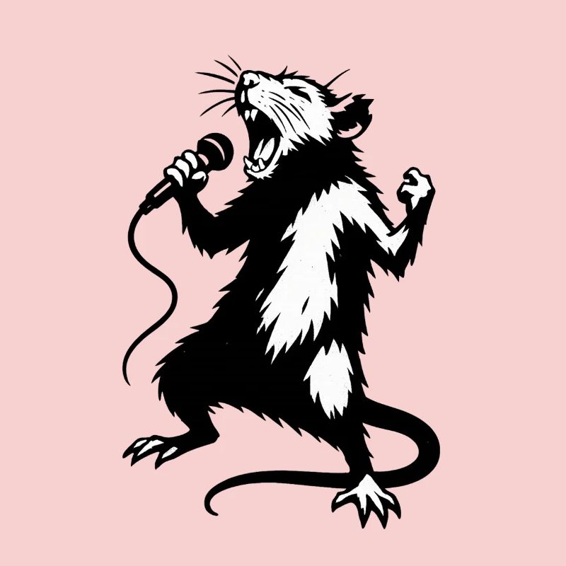Rat Singer with Microphone