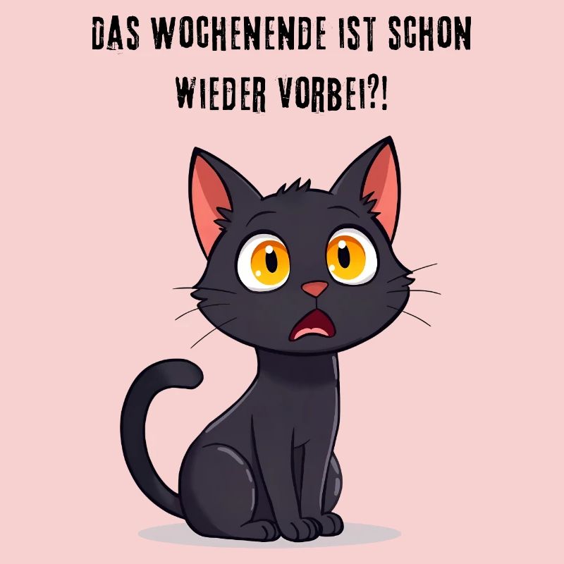 Black Cat Funny Saying Weekend Over
