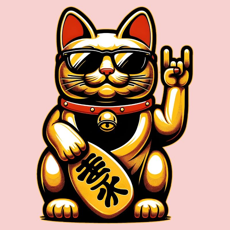 Metal-Neko – Chat Maneki Neko à bascule
