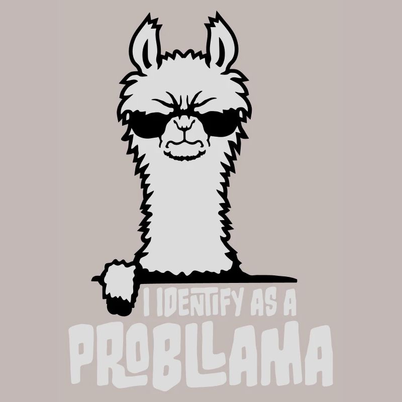 I Identify As A Probllama Cool Lama Problem Spruch