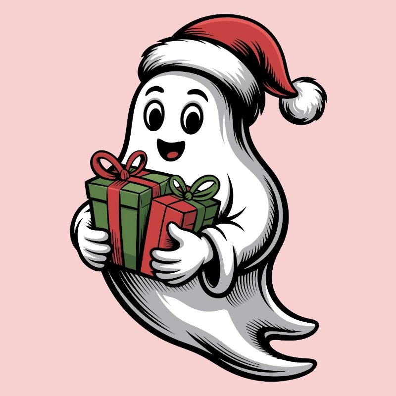 Weihnachtsgeist mit Geschenk