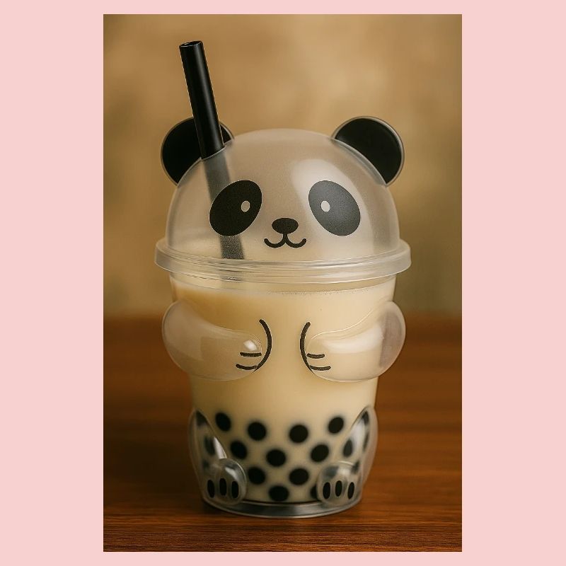 Panda Bubble Tea Cup Grafik