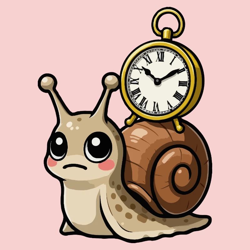 Snail with clock on shell