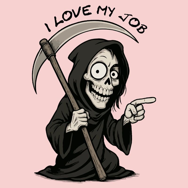 Grim Black Grim Reaper Smiling