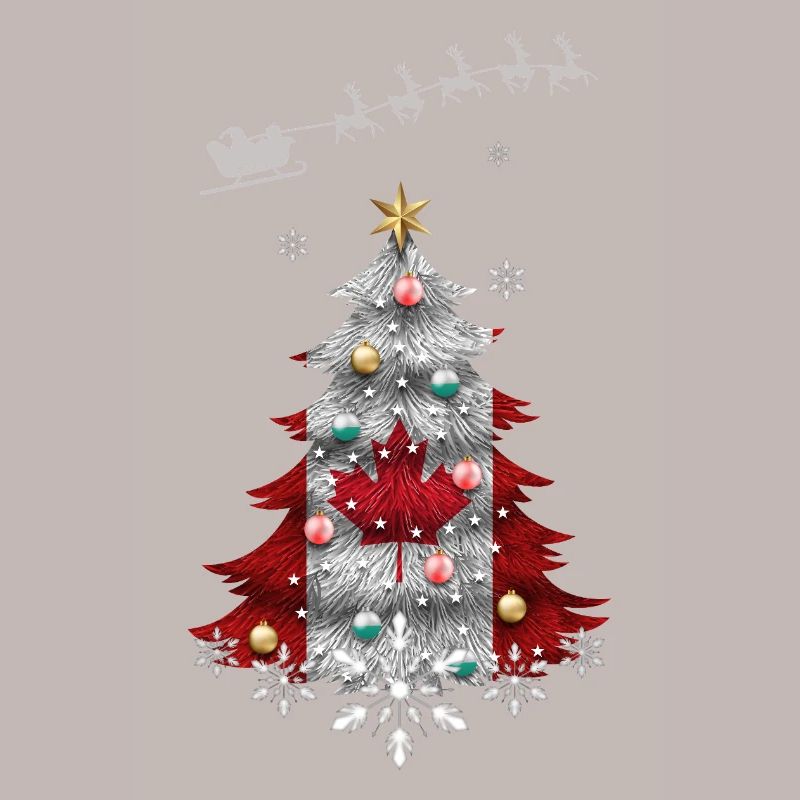 Arbre de Noël avec drapeau du Canada