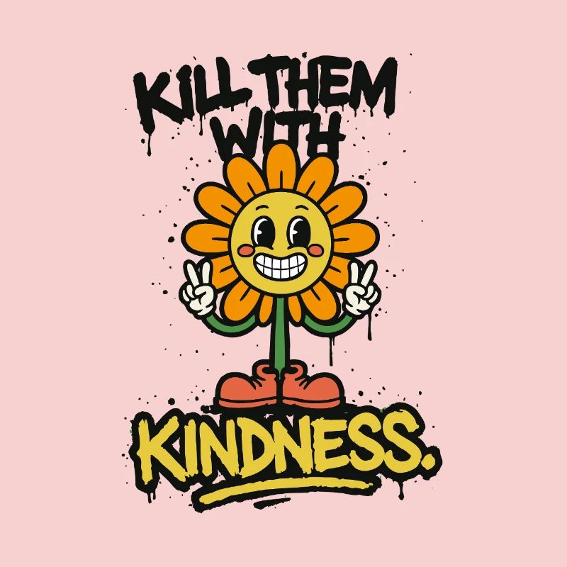 Kill Them With Kindness – Retro Graffiti Saying