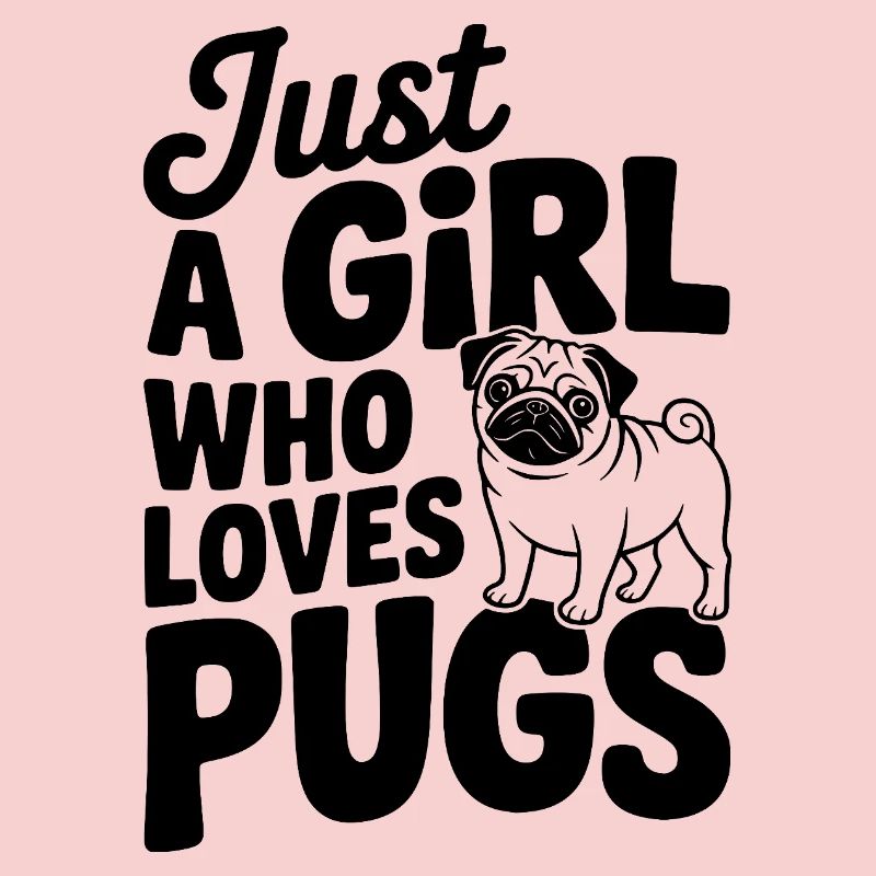 Nur ein Mädchen, das Möpse liebt