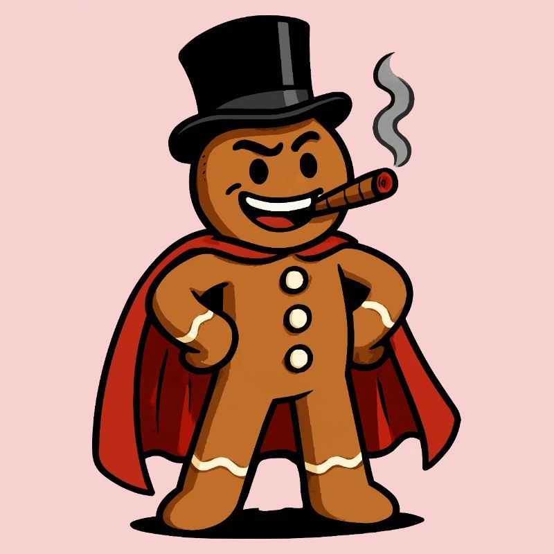 Gingerbread hero with cigar