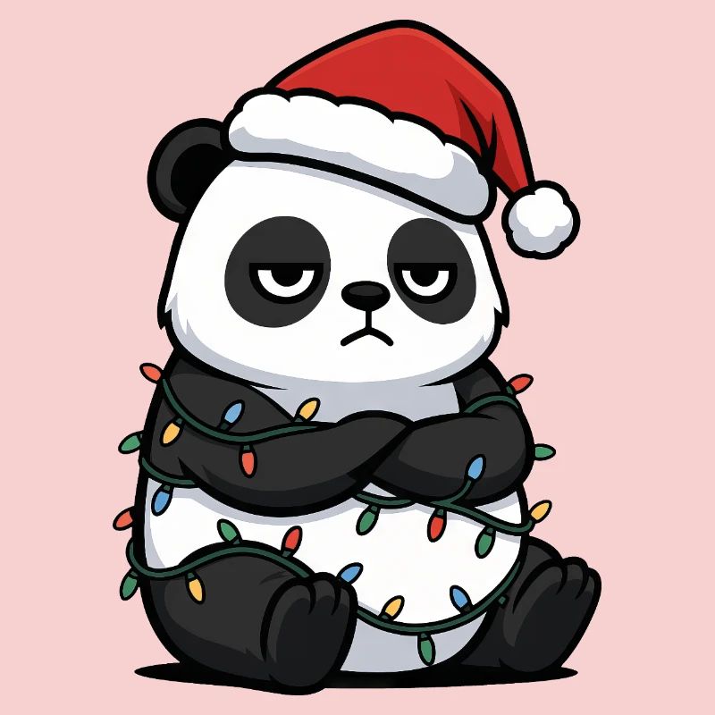Panda Christmas clumsy Santa grumpy funny