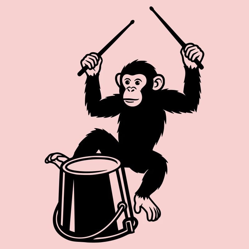 Illustration de bande dessinée de singe jouant de tambours