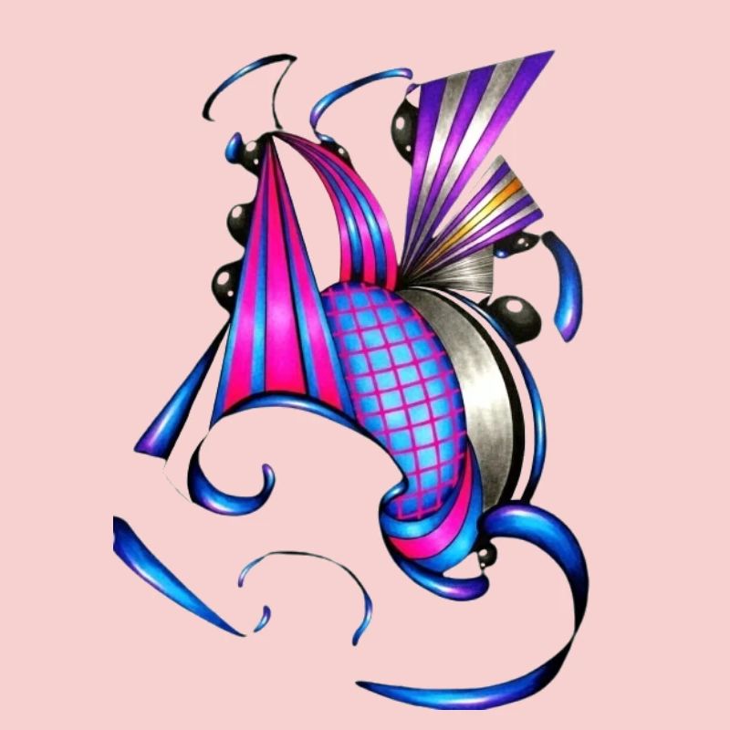 Farbige Spiral- und Fächerkunst