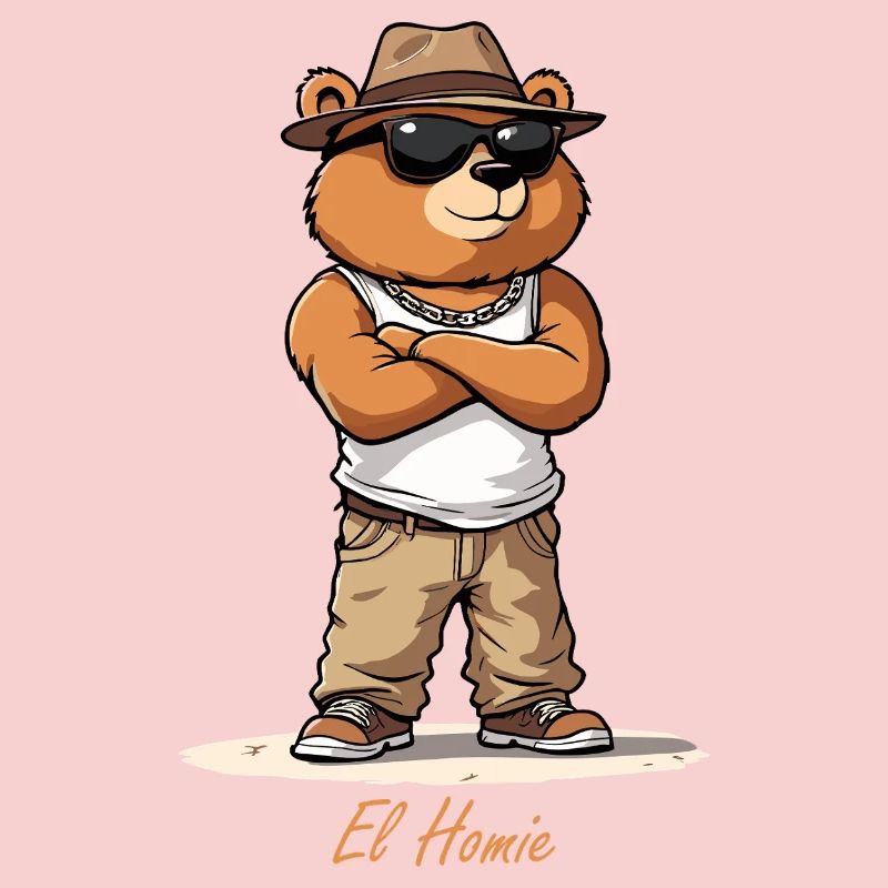 Beach style bear with hat