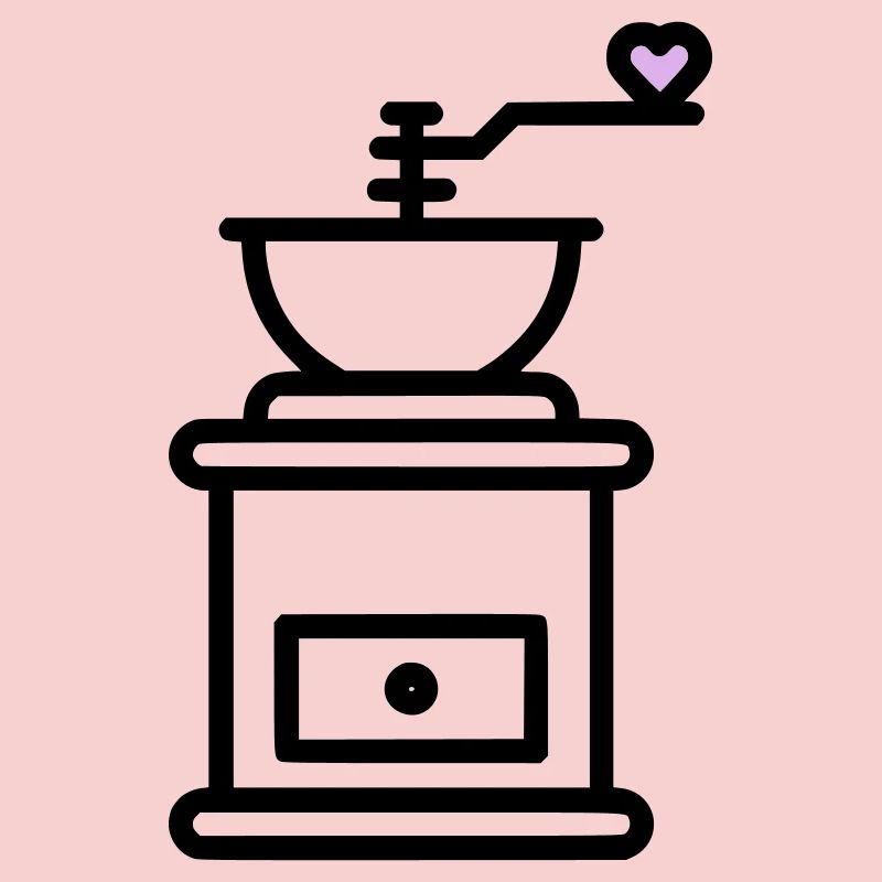 Kaffee-Liebe:  Kaffeemuehle mit Herz Vektor